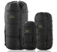 M-Tac Sac de Compression pour Sac de Couchage Militaire résistant à l'eau en Nylon léger pour Voyage, Camping, randonnée, extérieur (Noir, Taille M, 12 litres)