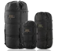 M-Tac Sac de Compression pour Sac de Couchage, Sac de Compression Militaire résistant à l'eau, Sac de Compression en Nylon léger pour Voyage, Camping, randonnée, extérieur (Noir, Taille L, 24 litres)