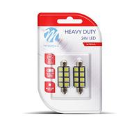 M-Tech LB9327W Jeu de 2 ampoules LED C5 W 41 mm 24 V 8 x SMD5050 canabus Emballage blister