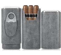 M TIME C CLUB Étui à cigares portable, boîte à cigares doublée de cèdre espagnol avec cutter, élégante boîte à cigares pour homme, excellent accessoire à cigares, étui à cigares tendance, meilleur