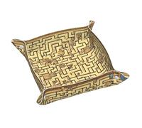 M Treasure Labyrinthe Plateau de rangement en cuir double face en PVC pour clés, bijoux, bureau et coiffeuse avec fermeture à pression