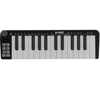 M-VAVE Mini clavier 25 touches - Beat maker professionnel et Keytar pour la production musicale au clavier Batterie intégrée Wireless Connect, Mini no PADS, Noir