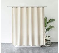 M&W DAS DESIGN Rideau de douche en textile lourd, aspect lin, qualité lourde, résistant à la moisissure, tissu de luxe, 100 % imperméable, opaque, avec 16 crochets, poids inférieur