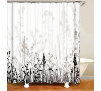 M&W DAS DESIGN Rideau de douche New Listing 1 (plantes noires)