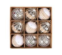 M&W DasDesign Lot de 9 boules de Noël Ø 8 cm - Doré brillant avec des accents étincelants et des designs uniques, 3 (3 boules chacune) - Idéal pour une décoration luxueuse de sapin de Noël