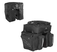 M-Wave Amsterdam Triple Sacoche pour Porte-Bagages avec Housse de Pluie pour Adulte Noir