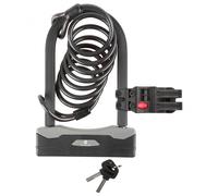 M-Wave - Bügelschloss mit Spiralgabel B & S - Antivol vélo - 8 x 1800 mm Spiralkabel - Ø 15 mm Bügelstärke - black