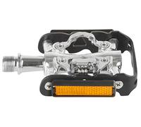 M-Wave Peasy Pédale combinée Double Fonction en Aluminium et Cage CNC Crmo Axe avec roulement Industriel Noir/argenté Taille Unique