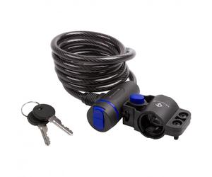M-Wave - Spiralkabelschloss S 8.15 - Antivol vélo - Ø 8 x 1500 mm - black