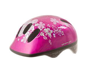 M-Wave Ventura 731001 Casque de vlo pour enfant avec motif fleurs - Rose - 52-56 cm