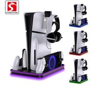M Wyquoi Qu'il En Soit Pour Ps5 Slim/Pro Console Support De Stockage De Refroidissement Multifonction Avec Casque Confrontt1,Jys-P5225 De Lumière Colorée Rvb - Type Colorful