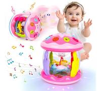 m zimoon Jouet Musical pour bébé de 6 Mois Plus, avec Musique, Jouet sensoriel pour garçons et Filles de 12 à 18 Mois, Cadeau d'apprentissage à Ramper, Rose
