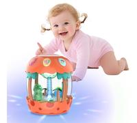 m zimoon Jouets Musicaux 6 9 12 18 Mois Plus Bébé, Dinosaures Projecteur Tournant Jouet avec Musique, Sons de Dinosaures et Lumières, Jouets éducatifs Cadeaux pour 1 2 Ans Filles et garçons (Rouge)