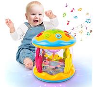 m zimoon Jouets Musicaux 6 9 12 18 Mois Plus Bébé, Projecteur Tournant Jouet avec Musique et Multicolores Lumières, éducatif Cadeau pour 1 2 Ans Filles et garçons