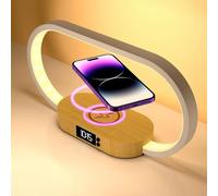 m zimoon Lampe de Chevet Tactile avec Chargeur Rapide Sans Fil et Horloge