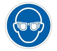 M004 - Lunettes de protection obligatoires - Panneau et Signalétique d'obligation - Dimensions au choix - Norme ISO 7010