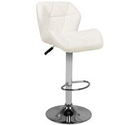 M01 Quilted Adjustable White Bar Hocker