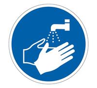 M011 - Panneau et Signalétique d'obligation - Dimensions au choix | Lavage des mains obligatoire - Norme ISO 7010 - Haute qualité - Visibilité optimale