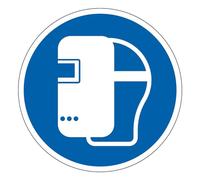 M019 - Panneau et Signalétique d'obligation - Dimensions au choix | Masque de soudage obligatoire - Norme ISO 7010 - Haute qualité - Visibilité optimale