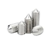 M1.2 M1.4 M1.6 M2 M2.5 M3 M4 M5 M6 M8 M10 GB71 304 Stainless Steel Slotted Head Cone Point Tapered Headless Grub Bolt Set Screw(25mm,5pcs M10)