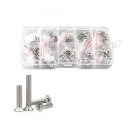 M1.6 M2 .5 M3 M4 M5 vis à tête fraisée plate croisée 304 ensemble d'assortiment de boulons et d'écrous en acier inoxydable boîte pour Vélo Moto Auto(M2M2.5M3-250pcs)