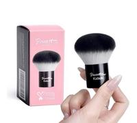M1 Kabuki Pinceau de maquillage pour le visage, poils synthétiques souples, compact, polyvalent, pour application de poudre, surligneur, poudre bronzante
