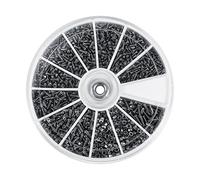 M1 M1.2 M1.4 M1.6 Kit d'assortiment d'écrous pour petites vis 600pcs 12 sortes pour montres, lunettes, électronique, etc.