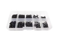 M1 M1.2 M1.4 M1.7 M2 M3 M4 en acier noir Mini croix ronde à tête cylindrique autotaraudeuse Kit de vis boîte(M2-M3)