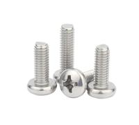 M1 M1.2 M1.6 M2 M2.5 M3 M4 M5 M6 M8 304 Stainless Steel Round Pan Head Machine Screw Button Cap Cross Bolt(20mm,M2 (100pcs))