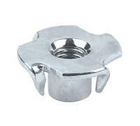 M10 Ecrous en T (Paquet de 25) Alloy Steel Metal Zinc Plated Claw Nut Four-Pronged Tee Four-Pin Woodworking Furniture DIN1624