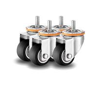 M10 M12 Roulette À Tige Filetée Pour Meubles Lot De 4, 63 75 100 125 Mm Silencieux Et Sans Rayures Roulette Pivotante, Roulettes Remplacement Avec Frein, Pour Mobilier De Chariot (Color : Swivel, Si