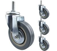 M10 M12 Threaded Roller Casters for Furniture Set of 4 75mm 100mm Silent PVC Wheels with Brake Easy to Install Perfect for Work Tables and Home Use
