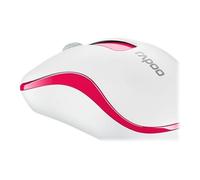Rapoo Souris optique sans fil 2,4GHz "M10+" (bluetooth, souris d'ordinateur, design, avec boutons et molette de défilement) Blanc/Rose