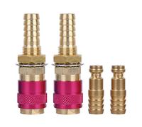 M10 Quick Connector Fitting 2 - Pack | Red Brass Water Cooled & Gas Adapter for TIG Welding Torch | Fast Connect Hose to Welder Plug/MIG Torch | High Abrasion Tolerance