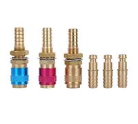 M10 Quick Connector Fittings 3 - Pack | Brass Water Cooled & Gas Adapter for TIG/MIG Welding Torch | Red Yellow Blue Color - Coded for Fast Hose Installation