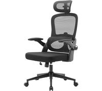 M102C Fauteuil de Bureau Ergonomique,avec accoudoirs rabattables, Soutien Lombaire réglable,appuie-tête,Noir
