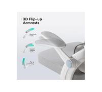 M102C Fauteuil de Bureau Ergonomique Dossier Haut,Grande et Haute avec accoudoirs rabattables, Soutien Lombaire réglable, Chaise avec