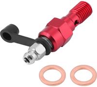 M10x1.0mm Réservoir de frein de moto Vis de sang Mamelon Banjo Boulon bouchon de poussière rouge