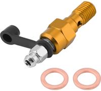 M10x1.0mm Réservoir de frein de moto Vis de sang Mamelon Banjo Boulon Capuchon de poussière or