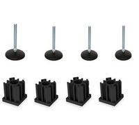 M10x125 zinc foot with 50mm, base + inserts 30x30x1.5mm -Set of 4