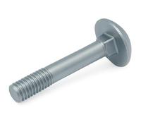 M10x30mm Vis à tête ronde avec col carré, Pack de 20, Vis à tête champignon pour portail, porte, tête de lit, Boulons de carrosserie galvanisés avec tête demi-ronde DIN 603