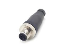 M12 4 Pôles Mâle Connecteur, IP67 Étanche D Codés Droits 4 Broches sur Place à Vis Capteur 12mm M12 4 Core Connecteurs Ronds Accessoires pour l'automatisation Industrielle 250V 4A AC/DC