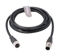 M12 5 pin Male to Female Sensor Cable Connector High Flexibility Waterproof Armoured Cable for Industrial Camera Fieldbus Module (5m)