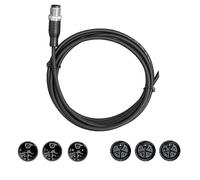 M12 Connecteur d'aviation à code L 3 broches, 4 broches, 5 broches, connecteur étanche de type D 15 A 4 + prise mâle femelle, 2 mètres coude droit IP67 (M droit, 0,3 carré, 3 broches (2 PE))