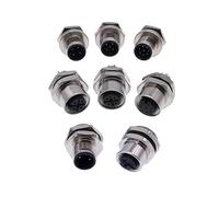 M12 Panel Back Socket Sensor Connector Waterproof Screw Threaded Coupling Male Female 3 4 5 8Pin M1216 NWPNLXEA(M12 Female 3pin)