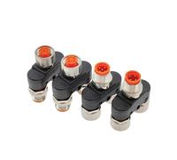 M12 Sensor Connector Waterproof 3-Way Pipe Conversion Plug Male Female 4pin 5pin Y Shaped A Code Connectors NWPNLXEA(551B)