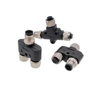 M12 Sensor Connector Waterproof Three-way Pipe Conversion Plug Male Female 4 5 8pin Y Shaped T Type A Code Connectors NWPNLXEA(8P Y (1M-2F))