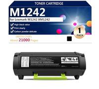 M1242 Cartouches de Toner Compatibles pour Lexmark M1242 et XM1242 Imprimantes, Haute Capacité 21000 Pages, Impression Haute Définition,Black-1 Pack