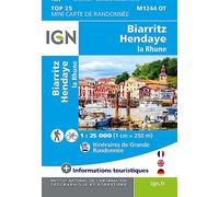 Carte de randonnée IGN Top 25 Mini n° M1244 OT - Biarritz, Hendaye, La Rhune