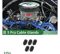 M12x1.5 Glands De Câble 13mm / 0.51" Manchon Étanche À L'eau Raccord De Serrage Tube Droit PA66 Nylon Noir 5 Pcs